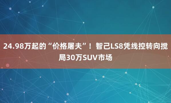 24.98万起的“价格屠夫”！智己LS8凭线控转向搅局30万SUV市场